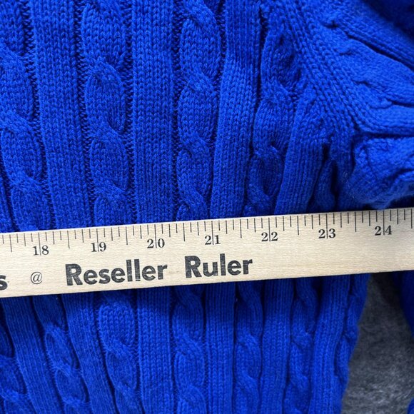 Lauren Ralph Lauren Sweater Men Extra Large Blue Sweatshirt Pullover Cable Knit - Picture 8 of 14